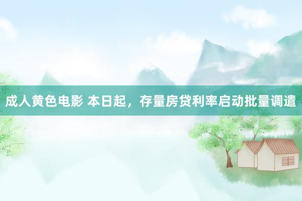 成人黄色电影 本日起，存量房贷利率启动批量调遣