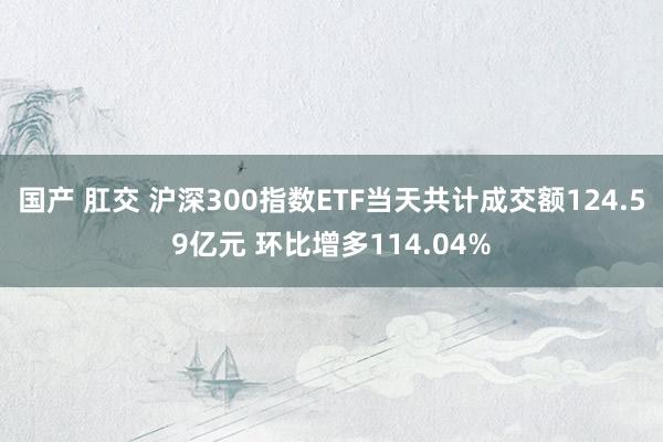 国产 肛交 沪深300指数ETF当天共计成交额124.59亿元 环比增多114.04%