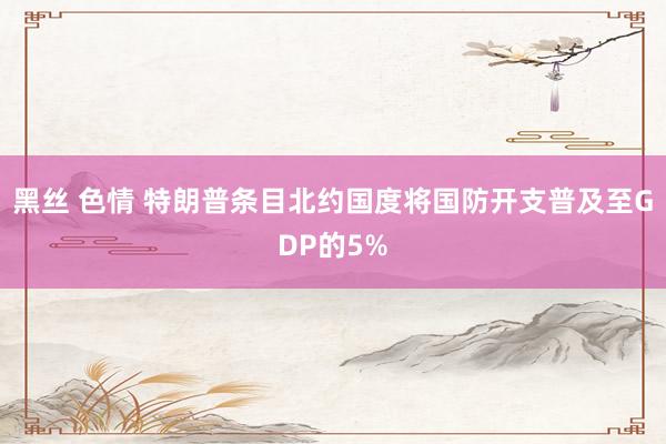 黑丝 色情 特朗普条目北约国度将国防开支普及至GDP的5%