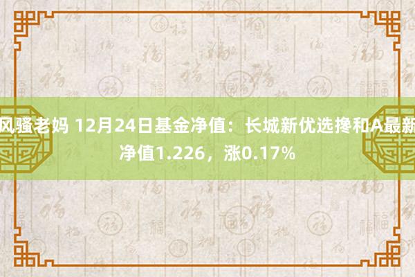风骚老妈 12月24日基金净值：长城新优选搀和A最新净值1.226，涨0.17%