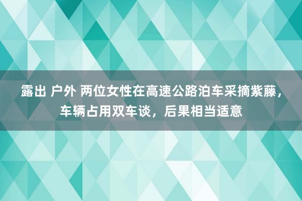 露出 户外 两位女性在高速公路泊车采摘紫藤，车辆占用双车谈，后果相当适意