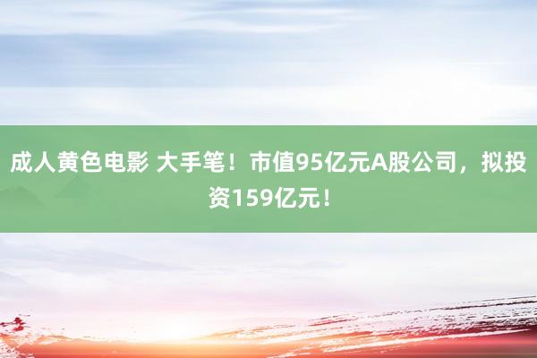 成人黄色电影 大手笔！市值95亿元A股公司，拟投资159亿元！